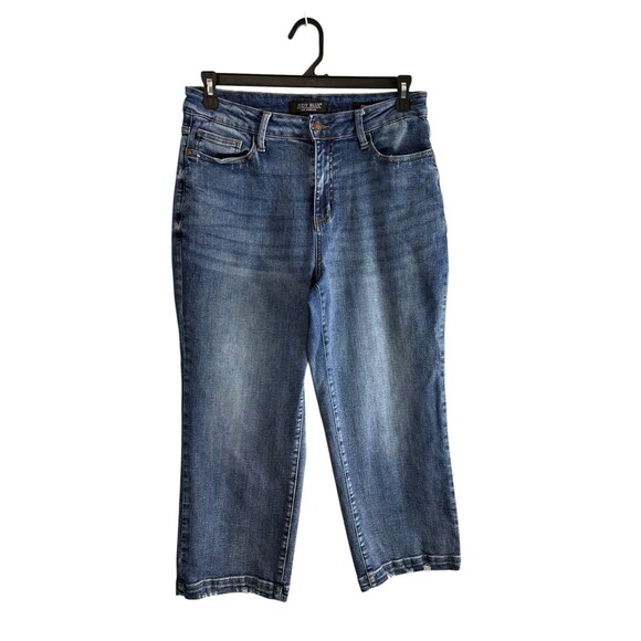 Judy Blue Denim - Judy Blue Womens Jeans Adult Size 14W Wide Leg Medium Wash Stretch  Pockets